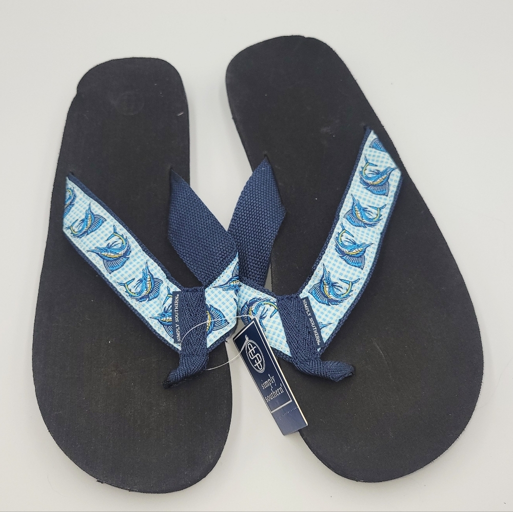 New Simply Southern Men's Fish Flip Flop Sandals XXL